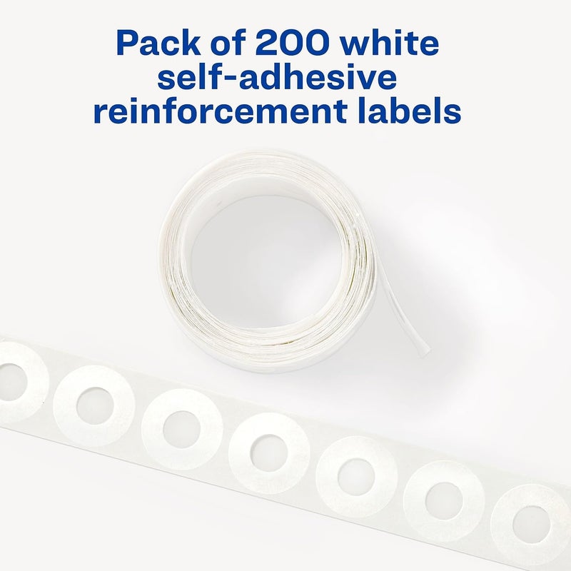AVERY Dispenser Pack Hole Reinforcements, 0.25" Dia, White, 200/Pack, (5729) - Image 3